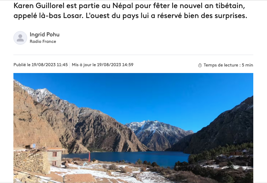 Sur France Info pour mon film Dolpo, Vers un lac